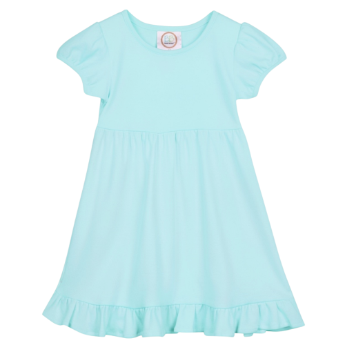 Blank Short Sleeve Empire Waist Ruffle Dress